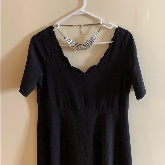 ASOS Black mini dress with scalloped detail - Picture 1 of 3